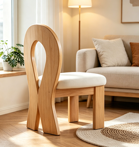 Modern Scandinavian Solid Wood Dining Chair with <b>Foam</b> <b>Padding</b> Ergonomic Design for Home Furniture - Product Image 6