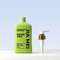 Flacon de recharge de shampoing adoucissant 400 ml et flacon pompe ovale 100 ml en PET pour les soins capillaires