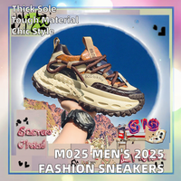 M025 Chaussures de sport rétro pour hommes 2025, baskets décontractées à semelle épaisse, chaussures de marche avec nouveau design de semelle en pneu pour adolescents