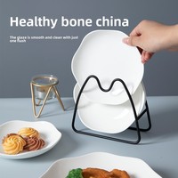 Assiette à usage quotidien en céramique écologique de Chine élégant petit plat à Dessert conception d'os sain pour la fête d'accessoires de table à manger
