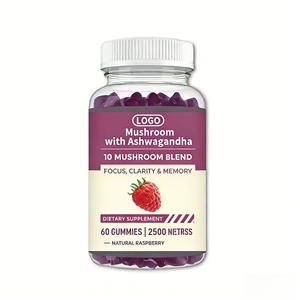 <span class=keywords><strong>Prix</strong></span> d'usine – Gummies véganes 10-en-1 à la framboise, aux champignons et à l'ashwagandha pour le soutien immunitaire et la gestion de l'énergie - Product Image 1