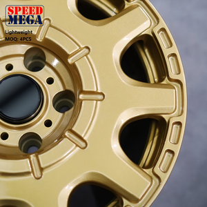 Jantes en alliage léger Speed Mega Gold Multi Spoke, style Beadlock, tout-terrain, pour camion, SUV, 4x4, neuves, garantie 5 ans, design robuste - Product Image 2