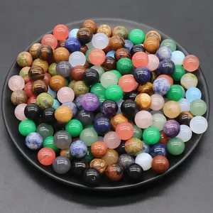 Wholesale Cheap Price Gemstone Balls Healing Reiki Mini Rose Quartz Amethyst Crystal Sphere No Hole Crystal Beads