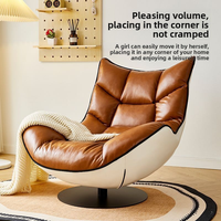 Chaise de canapé en cuir simple haut de gamme pour salon et balcon, fauteuil de loisirs inclinable pour designer