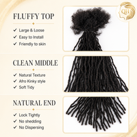 Extensions de Locs 100% Cheveux Humains Naturels Noirs Faits à la Main 0,1 cm – Vente en Gros Usine