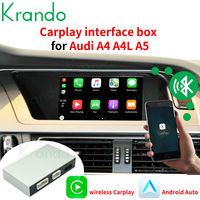 Boîtier d'interface sans fil Krando Apple CarPlay Android Auto pour Audi A4 A4L A5 S4 B8 B9 2009-2020 MMI 2G 3G RMC MIB BT Contrôle Siri