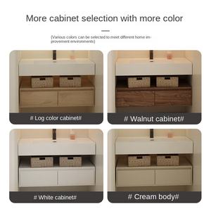 Lavabo de <span class=keywords><strong>baño</strong></span> de hotel nuevo francés moderno de 60 \ "con acabado de laca negra de <span class=keywords><strong>roca</strong></span> integrada, lavabo japonés, lavabo de cerámica - Product Image 4