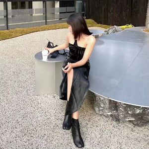 รองเท้าบูทหนังแท้แบบแยกนิ้วเท้าสำหรับผู้หญิง สไตล์อังกฤษ ส้นหนา ทรงเพรียว รุ่นเสริมส้นสูง ปี 2026 - Product Image 2