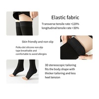 Bas avec support en silicone pour varices œdème personnalisé genou haute cuisse infirmière chaussettes de Compression
