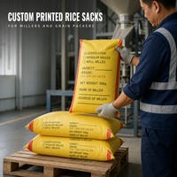Sac en PP tissé personnalisé OEM de 50 kg pour l'emballage de riz, farine, engrais agricoles et aliments pour animaux - Vente en gros directe usine