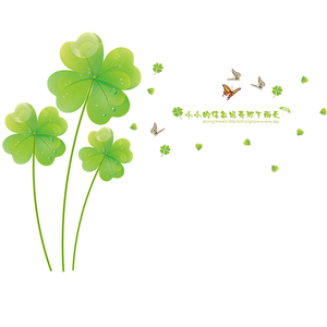 Tem dán tường hoa trang trí hình cỏ bốn lá may mắn bằng acrylic dành cho trẻ em, bé gái, phòng khách, phòng ngủ, nhà bếp, trang trí nhà cửa, tranh dán tường - Product Image 4
