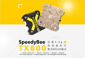TX800 speedybee 1.6W 5.8G 48CH PTI vtx 25mW/200mW/400mW/800mW วิดีโอ IRC tramp โหมด PIT FPV drones พลาสติกแข่งรถ - Product Image 5