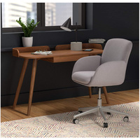 Chaise de bureau d'ordinateur à dossier moyen, en tissu velours, pour la maison et le bureau