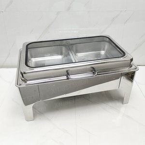 Set Chafing Dish Idraulico in Acciaio Inox Dorato da 9L con Riscaldamento a Combustibile per Hotel e <span class=keywords><strong>Ristoranti</strong></span> - Product Image 5
