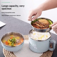 Boîte à lunch portable en acier inoxydable sans BPA à double compartiment avec couvercle pour les étudiants en résidence universitaire
