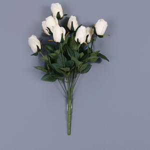 بخاخ عالي الجودة للطاولة المجرة 9 رؤوس حزمة زهور الورد الأحمر موردو زهور صناعية للمائدة - Product Image 6