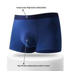 Calzoncillos bóxer de hombre gordo de alta calidad, ropa interior sin costuras de Color sólido transpirable de pierna corta Modal de talla grande para hombre - Product Image 2