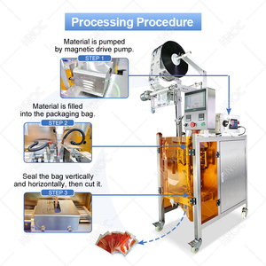 Máquina de llenado y envasado de pasta líquida de salsa de tomate y mantequilla de cacahuete espesa en sobres de 10 gramos HNOC - Product Image 3