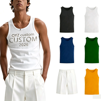 Débardeur sans manches personnalisé de haute qualité pour hommes, 100% coton biologique, débardeur décontracté en tricot, débardeur uni pour hommes