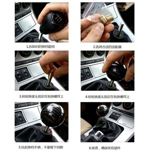 Carbon Fiber <b>Gear</b> Shift <b>Knob</b> Red Black Universal Manual Automatic Car Auto Parts - Product Image 2