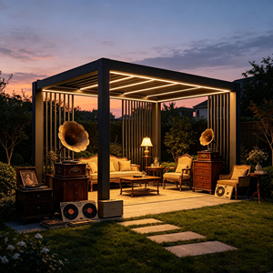 Toldo Solar Eléctrico Optimizado para Exteriores, con Revestimiento de Aluminio 6063, Techo de Ventilación Ajustable, Totalmente Impermeable - Product Image 1