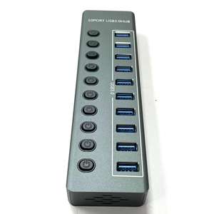 Boîtier métallique de l'interrupteur d'alimentation indépendant le plus vendu du fabricant <span class=keywords><strong>10PORT</strong></span> USB 3.0 <span class=keywords><strong>HUB</strong></span> - Product Image 4