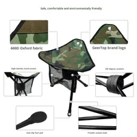 Chaise pliante pivotante en aluminium pour l'extérieur, en tissu Oxford camouflage épaissi - Portable, rotative, à trois pieds, pour le camping, la pêche et les activités de plein air