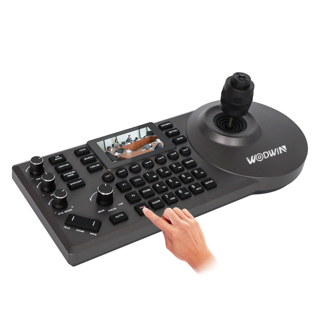 WODWIN Newest PVW Image RJ45 NDI 4D Joystick Controller PTZ Keyboard Controller for Live Streaming Audio Conference System