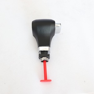 Volkswagen Automatic Transmission <b>Shift</b> <b>Knob</b> Leather Grain Black With Red T-Handle For Car Gear Shifter - Product Image 1