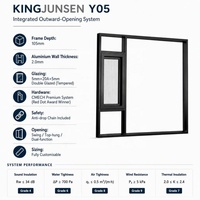Ventanas Abatibles de Aluminio AS2047 con Doble Acristalamiento para Ahorro de Energía, Sistema de Vivienda Tranquila para Casas de Descanso junto al Lago Y05