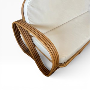 Coastal Style Wicker <b>Rattan</b> <b>Sofa</b> Lounge Chair Handmade Natural <b>Rattan</b> Seating <b>Sofa</b> Indoor Outdoor Furniture - Product Image 2