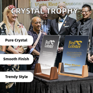 Trofeo de <span class=keywords><strong>Cristal</strong></span> Rectangular con Base de Madera Pulida con Impresión UV, Tema de Cine y Televisión - Product Image 6