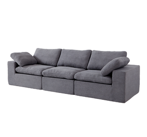 Sofá Tapizado en Tela Chenilla, Sofá de <span class=keywords><strong>3</strong></span> <span class=keywords><strong>Plazas</strong></span> Extra Grande y Cómodo Tipo Nube, Cojín Doble de Felpa para Sala de Estar - Product Image 1