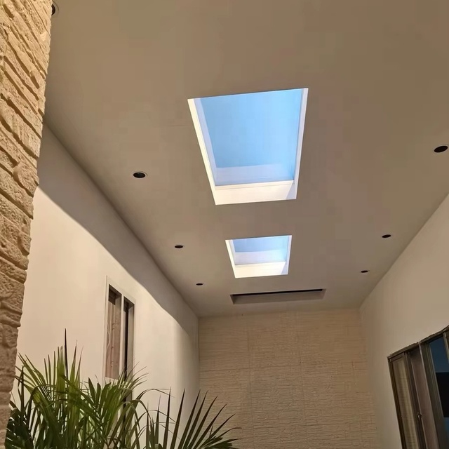 Modern Indoor Artificial Sunlight High CRI IP54 Recessed Window Blue Sky Roof Light Faux LED Ceiling Virtual Skylight Panel