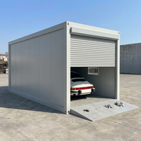 Vente directe : Garage modulaire en acier préfabriqué avec porte à enroulement pour stationnement de voitures, atelier et stockage général sécurisé