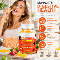 Gummies probiotiques Bioby OEM en marque blanche avec Bacillus Coagulans 10 milliards d'UFC, favorisent la santé digestive, saveur fruitée naturelle