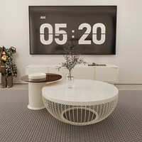 Table basse en métal mobile de luxe, durable, style moderne minimaliste, ronde, Rosegia, facile à nettoyer, pour salon, meubles de maison