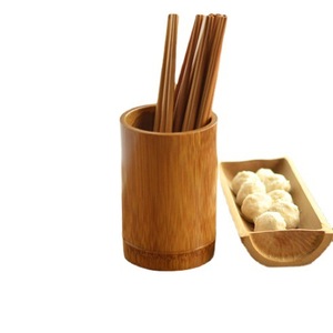 <b>Bamboo</b> Chopstick Holder Cylinder Standing Type Kitchen Tableware Storage <b>Container</b> For Chopsticks Spoon - Product Image 5