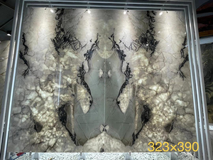Sarı kitap maç Modern tasarım ev dekorasyon için beyaz mermer plakalar doğal kalsit gerçek duvar panelleri cilalı büyük levha - Product Image 2