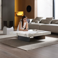 Table basse carrée multifonctionnelle en marbre, style moderne et luxueux, pour le salon, décoration d'intérieur
