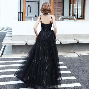 Abiti da sera lunghi in cristallo senza spalline neri di lusso Sexy lussuosi - Product Image 6