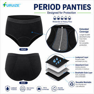 Culottes menstruelles réutilisables pour femmes, flux abondant, anti-fuites, haute absorption, adaptées au post-partum, faciles à laver, sous-vêtements menstruels Furuize - Product Image 4