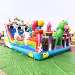 Parque de juegos inflable gigante para niños al aire libre con tobogán inflable de unicornios para niños pequeños - Product Image 2