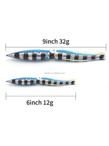 6 "9" Soft Bulb Shell Squid Hoochie Jupe Eau Salée Grand Jeu Pêche À La Traîne <span class=keywords><strong>Leurre</strong></span> Idéal pour Spreader <span class=keywords><strong>Bar</strong></span> et Daisy Chain - Product Image 2