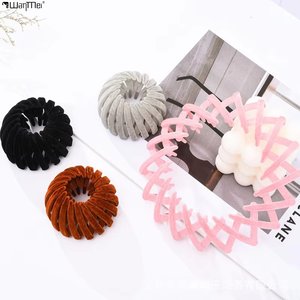 Wanmei – Nouveauté : <span class=keywords><strong>Pince</strong></span> à cheveux rétractable en velours <span class=keywords><strong>pour</strong></span> femmes et filles, fixation de <span class=keywords><strong>chignon</strong></span>, style vintage, forme nid d'oiseau - Product Image 1