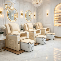 Fauteuil de Pédicure Électrique Professionnel de Luxe avec Massage des Pieds et Spa, Chaise de Pédicure et Extension d'Ongles, Canapé