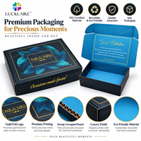 Boîte à courrier de luxe bleu marine personnalisée avec logo imprimé en feuille d'or, boîtes d'emballage cadeau pour mariage, pour la mariée, le marié, anniversaire, souvenir