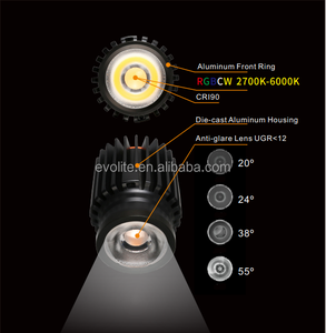 Venta al por mayor Smart 24V RGBCW Led Foco Tuya DMX512 DALI Control Regulable <span class=keywords><strong>MR16</strong></span> GU10 LED módulo Led Downlight 15W SAA CE ROHS - Product Image 6