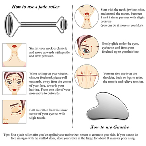 Hersteller Anpassung Medizinische Edelstahl Gua Sha und Rollen <span class=keywords><strong>massage</strong></span> gerät Set Großhandel Metall Gesicht Guasha und Walze - Product Image 3