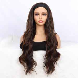 Perruque synthétique longue bouclée avec bandeau, 24 pouces, grandes ondulations, dégradé blond miel, sans colle, pour femmes, de marques nationales - Product Image 1